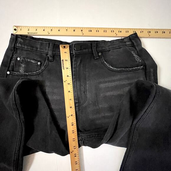 Homme + Femme NEW Jeans Mens Sz 34 Black Straight Leg Torn Pocket Cotton Blend - Picture 7 of 10